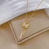 Necklace Titanium Steel Copper Butterfly Tassel Geometric Light Luxury Elegant Gorgeous Allmatch Clavicle Chain For Women