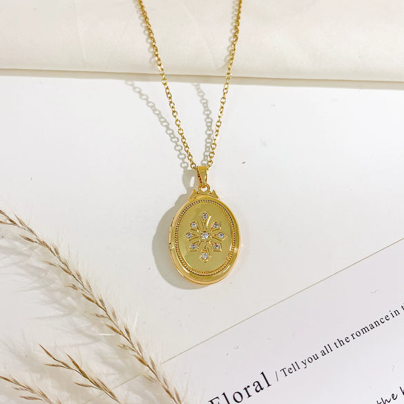 Necklace Titanium Steel Copper Cross Chain Sweet Geometric Real Gold Plated Women's Accessories