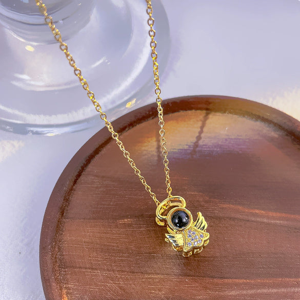 Necklace Titanium Steel Copper Electroplating Angel Pendant Fashion Jewelry For Women