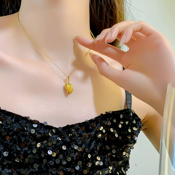 Necklace Titanium Steel Copper Fruit Geometric Diamond Oshaped Chain For Female
