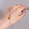 Necklace Titanium Steel Copper Fruit Geometric Diamond Oshaped Chain For Female