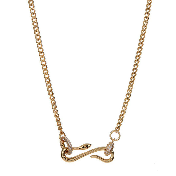 Necklace Titanium Steel Copper Geometric Animal Retro Electroplated Pendant Marquise Paper Clip Chain