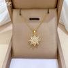 Necklace Titanium Steel Copper Geometric Cartoon Minimalist Style Eightpetal Flower Bud Design