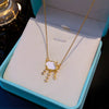 Necklace Titanium Steel Copper Geometric Electroplating Cloud Lightning Raindrop Pendant For Women