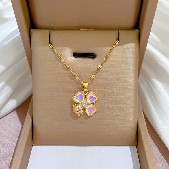 Necklace Titanium Steel Copper Geometric Electroplating Women's