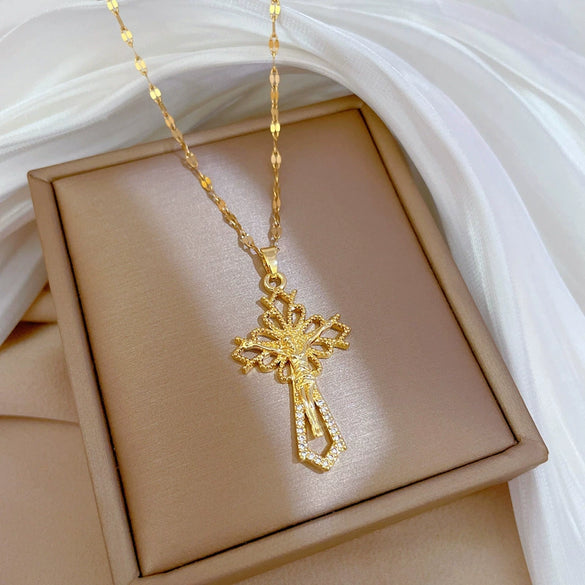 Necklace Titanium Steel Copper Geometric Electroplating Women's