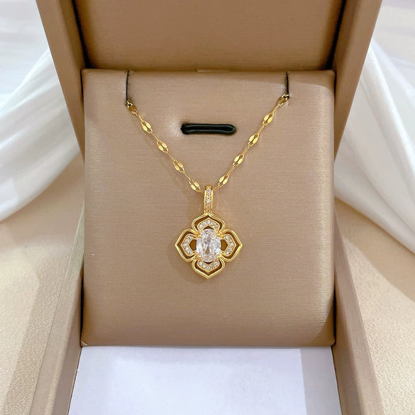 Necklace Titanium Steel Copper Geometric Electroplating Women's