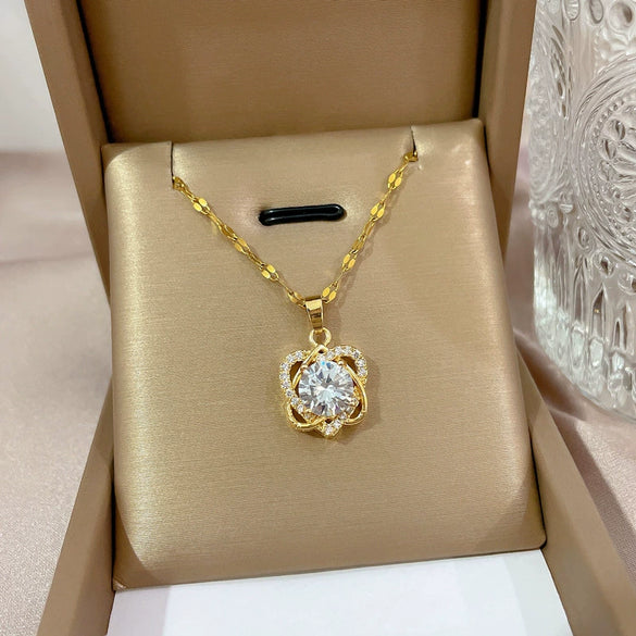 Necklace Titanium Steel Copper Geometric Electroplating Women's