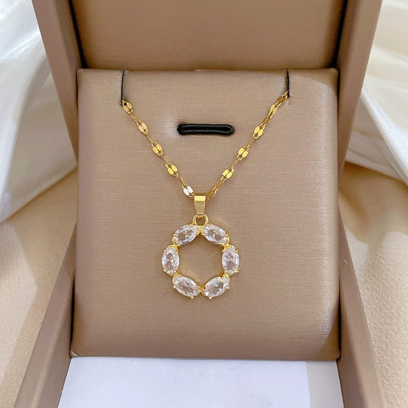 Necklace Titanium Steel Copper Geometric Electroplating Women's
