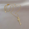 Necklace Titanium Steel Copper Geometric Flower Key Light Luxury Elegant Gorgeous Unisex