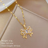 Necklace Titanium Steel Copper Geometric Hollow Bow Light Luxury Elegant Gorgeous Unisex Allmatch Clavicle Chain