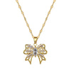 Necklace Titanium Steel Copper Geometric Hollow Bow Light Luxury Elegant Gorgeous Unisex Allmatch Clavicle Chain