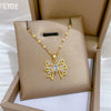 Necklace Titanium Steel Copper Geometric Hollow Bow Light Luxury Elegant Gorgeous Unisex Allmatch Clavicle Chain