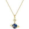 Necklace Titanium Steel Copper Geometric Light Luxury Planet Galaxy Style