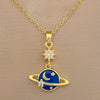 Necklace Titanium Steel Copper Geometric Light Luxury Planet Galaxy Style