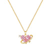 Necklace Titanium Steel Copper Geometric Love Pink Cartoon Style