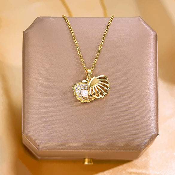 Necklace Titanium Steel Copper Geometric Microinlaid Diamond Light Luxury Women's Ochain Pendant Jewelry