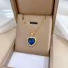 Necklace Titanium Steel Copper Heart Full Diamond Geometric Light Luxury Style Unisex