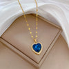Necklace Titanium Steel Copper Heart Full Diamond Geometric Light Luxury Style Unisex