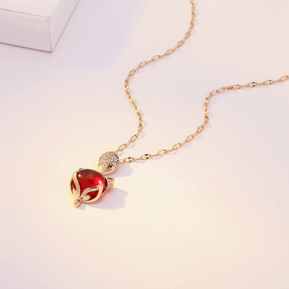 Necklace Titanium Steel Copper Inlaid Zircon Geometric Vacuum Plating Fashion