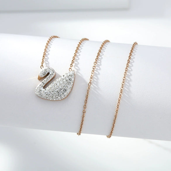 Necklace Titanium Steel Copper Inlaid Zircon Geometric Vacuum Plating Fashion
