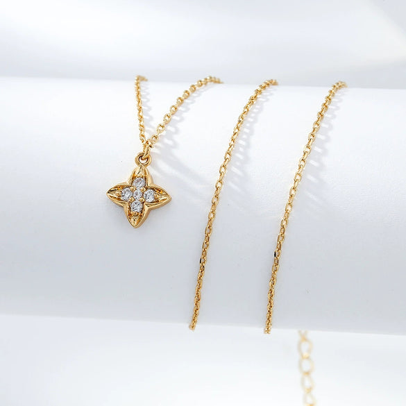 Necklace Titanium Steel Copper Inlaid Zircon Geometric Vacuum Plating Fashion