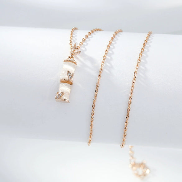 Necklace Titanium Steel Copper Inlaid Zircon Geometric Vacuum Plating Fashion
