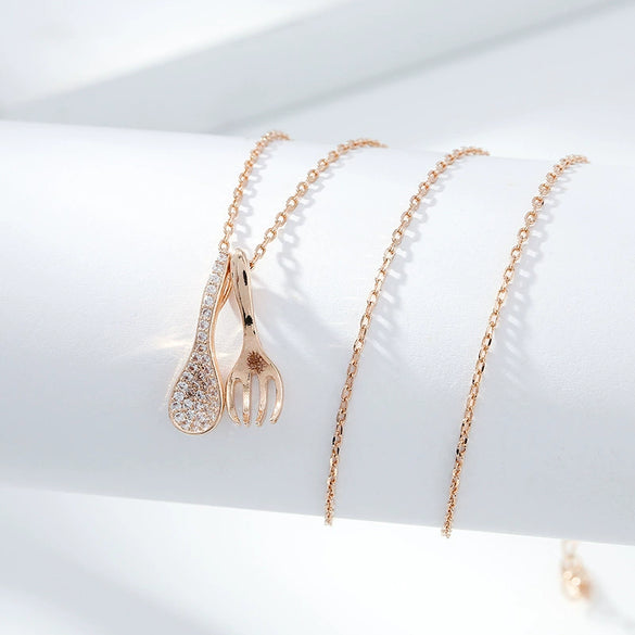 Necklace Titanium Steel Copper Inlaid Zircon Geometric Vacuum Plating Fashion