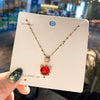 Necklace Titanium Steel Copper Inlaid Zircon Geometric Vacuum Plating Fashion