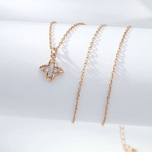 Necklace Titanium Steel Copper Inlaid Zircon Geometric Vacuum Plating Fashion