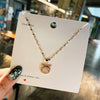 Necklace Titanium Steel Copper Inlaid Zircon Geometric Vacuum Plating Fashion
