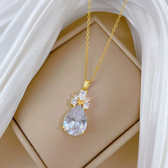Necklace Titanium Steel Copper Light Industry Skirt Style Cartoon Animal Zodiac Full Diamond