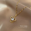 Necklace Titanium Steel Copper Love Heart Crown Geometric Cartoon Style Set With Diamonds Unisex