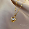 Necklace Titanium Steel Copper Love Heart Crown Geometric Cartoon Style Set With Diamonds Unisex