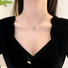 Necklace Titanium Steel Copper Microinlaid Diamond Double Ring Geometric Light Luxury Design For Women