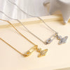 Necklace Titanium Steel Copper Mixed Gemstone Inlay Geometric Saturn Electroplating Light Luxury Style Women's