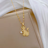 Necklace Titanium Steel Copper Pearl Cat Geometric Light Luxury Elegant Gorgeous For Women