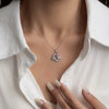 Necklace Titanium Steel Copper Pink Flower Butterfly Hollow Bow Electroplating Design For Women