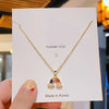 Necklace Titanium Steel Copper Real Gold Electroplated Geometric Light Luxury Jewelry For Women
