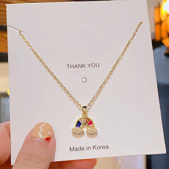 Necklace Titanium Steel Copper Real Gold Electroplated Geometric Light Luxury Jewelry For Women