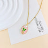 Necklace Titanium Steel Copper Real Gold Plated Oil Painting Tulip Geometric Sweet Style Cross Chain