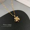 Necklace Titanium Steel Copper Rotating Windmill Hollow Geometric Cartoon Style