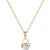 Necklace Titanium Steel Copper Water Drop Zircon Geometric Style