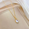 Necklace Titanium Steel Copper Water Drop Zircon Geometric Style