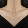 Necklace Titanium Steel Copper Water Drop Zircon Geometric Style