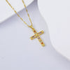 Necklace Titanium Steel Copper Water Wave Chain Cross Pendant Electroplated Light Luxury Elegant Highend Jewelry