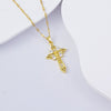 Necklace Titanium Steel Copper Water Wave Chain Cross Pendant Electroplated Light Luxury Elegant Highend Jewelry