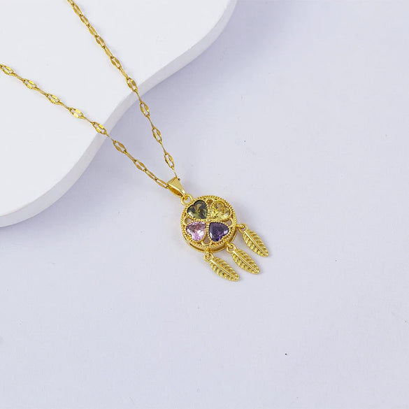 Necklace Titanium Steel Copper Water Wave Chain Cross Pendant Electroplated Light Luxury Elegant Highend Jewelry