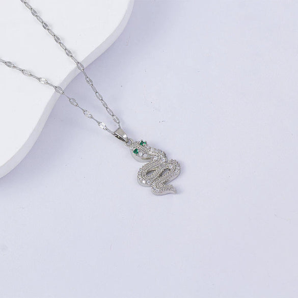 Necklace Titanium Steel Copper Water Wave Chain Cross Pendant Electroplated Light Luxury Elegant Highend Jewelry