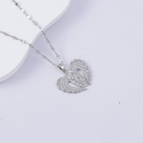 Necklace Titanium Steel Copper Water Wave Chain Cross Pendant Electroplated Light Luxury Elegant Highend Jewelry
